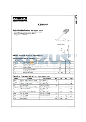 KSR1007 datasheet - Switching Application