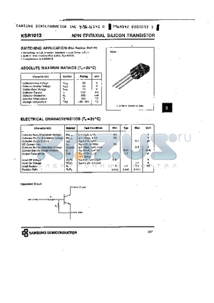 KSR1013 datasheet - NPN (SWITCHING APPLICATION)