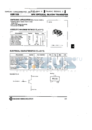 KSR1109 datasheet - NPN (SWITCHING APPLICATION)