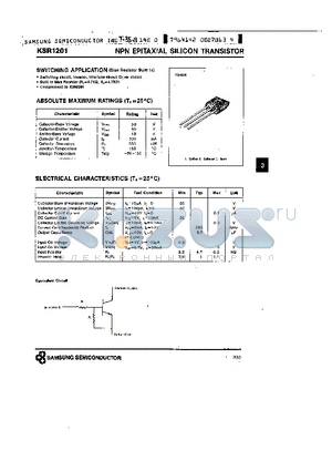 KSR1201 datasheet - NPN (SWITCHING APPLICATION)