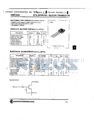 KSR1204 datasheet - NPN (SWITCHING APPLICATION)