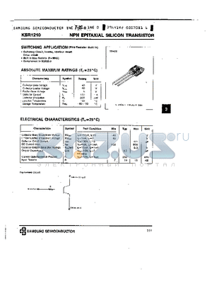 KSR1210 datasheet - NPN (SWITCHING APPLICATION)