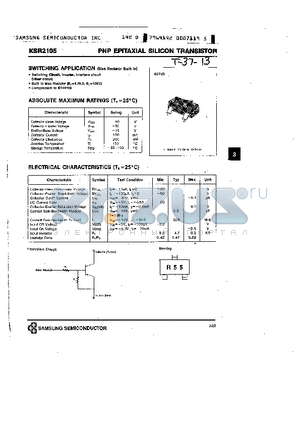 KSR2105 datasheet - PNP (SWITCHING APPLICATION)