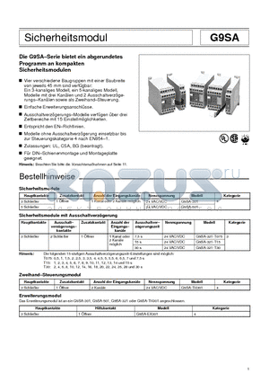 G9SA-321-T30 datasheet - Sicherheitsmodul