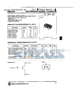 KSR2109 datasheet - PNP (SWITCHING APPLICATION)