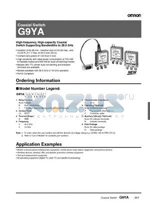 G9YA-12S-45-CND datasheet - Coaxial Switch