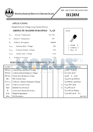 H128M datasheet - NPN SILICON TRANSISTOR