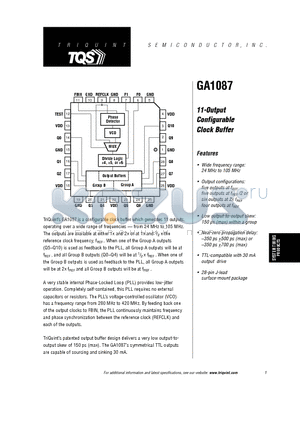 GA1087 datasheet - 11-Output Configurable Clock Buffer