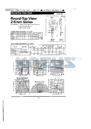 LN421YP datasheet - ROUND-TOP VIEW 2.6mm SERIES