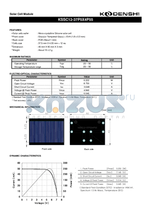 KSSC12-37P5X4P55 datasheet - Solar Cell Module