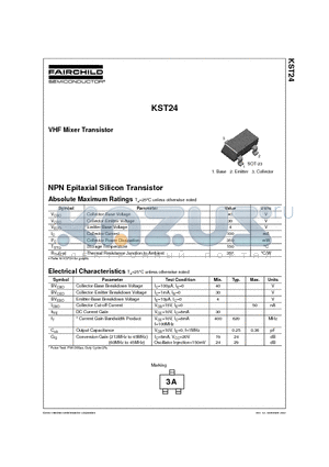 KST24 datasheet - VHF Mixer Transistor