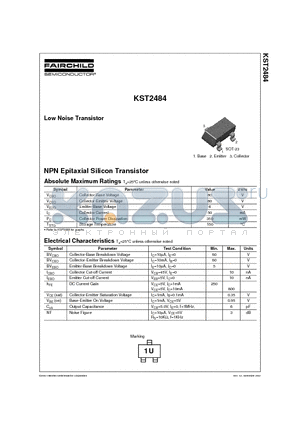 KST2484 datasheet - Low Noise Transistor