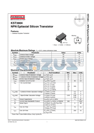 KST3904_11 datasheet - NPN Epitaxial Silicon Transistor