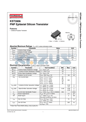 KST3906_10 datasheet - PNP Epitaxial Silicon Transistor