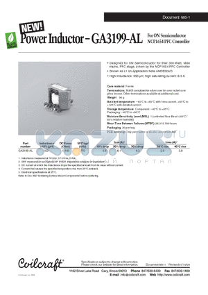 GA3199-AL datasheet - Power Inductor