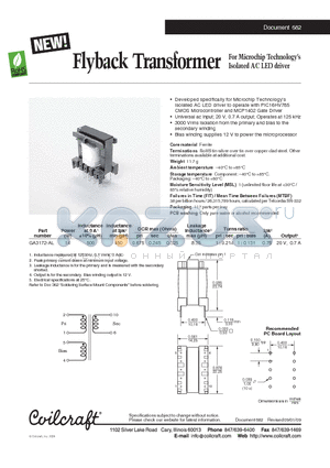 GA3172-AL datasheet - Flyback Transformer