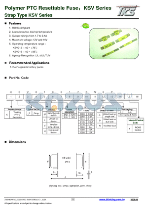 KSV0120170 datasheet - Strap Type KSV Series