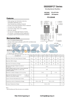 ITO-220AB datasheet - Schottky Barrier Rectifiers