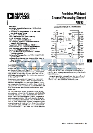 AD890JP datasheet - PRECISION, WIDEBAND CHANNEL PROCESSING ELEMENT