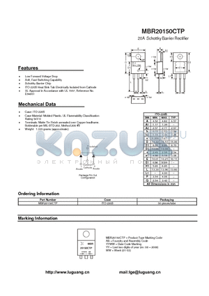 ITO-220S datasheet - 20A Schottky Barrier Rectifier