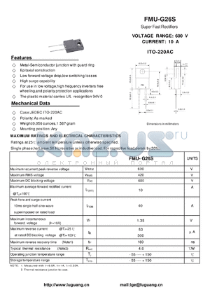 ITO-220AC datasheet - Super Fast Rectifiers