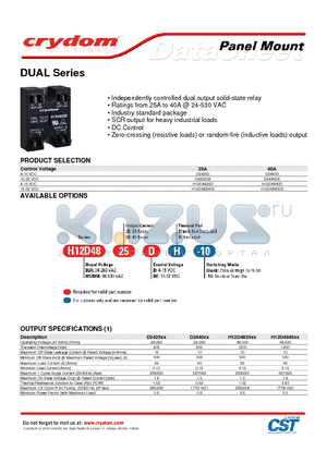 H12D4825DH-10 datasheet - DUAL Series