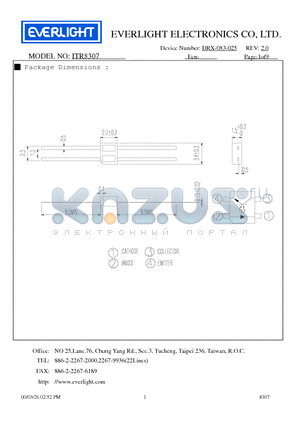 ITR8307 datasheet - LIGHT REFLECTION SWITCH