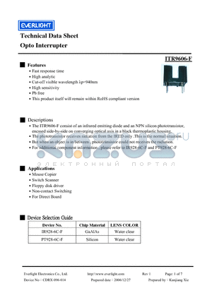 ITR9606-F datasheet - Opto Interrupter