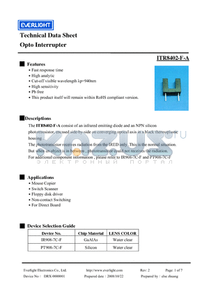 ITR8402-F-A datasheet - Opto Interrupter