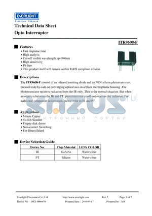 ITR9608-F_10 datasheet - Opto Interrupter