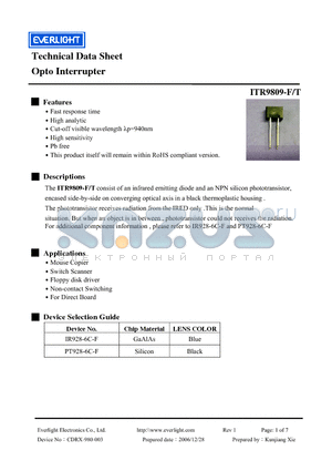 ITR9809-F datasheet - Opto Interrupter