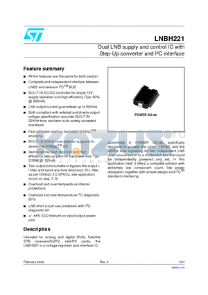 LNBH221_06 datasheet - Dual LNB supply and control IC with Step-Up converter and I2C interface