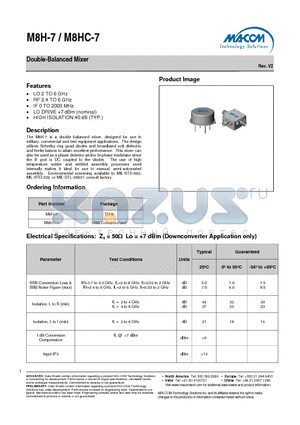 M8H-7 datasheet - Double-Balanced Mixer