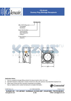 ITS16F6 datasheet - Dummy Plug Stowage Receptacle