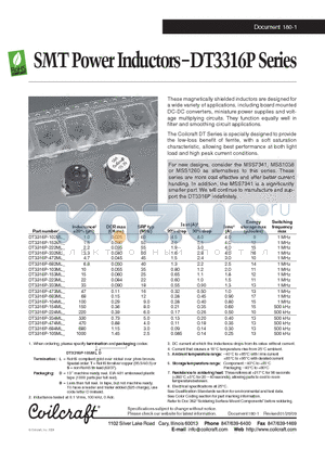 DT3316P-103ML datasheet - SMT Power Inductors