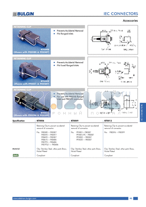 KT0012 datasheet - Accessories