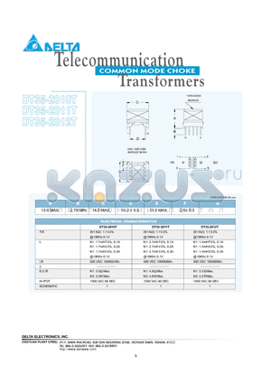 DT35-2010T datasheet - COMMON MODE CHOKE
