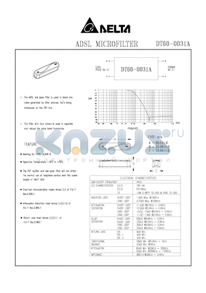 DT60-0031A datasheet - ADSL MICROFILTER