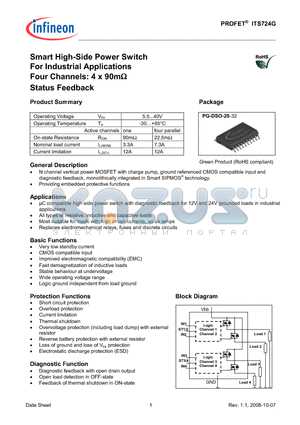 ITS724G_08 datasheet - Smart High-Side Power Switch For Industrial Applications