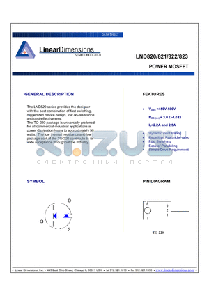 LND-822 datasheet - POWER MOSFET