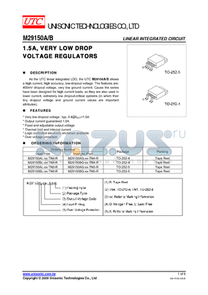 M29150B datasheet - 1.5A, VERY LOW DROP 1.5A, VERY LOW DROP