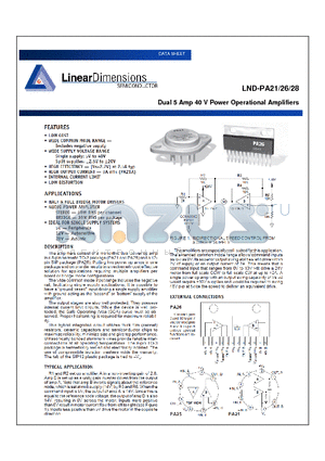 LND-OP28 datasheet - Dual 5A, 44V, BiCMOS Operational Amplifiers