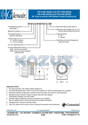 ITSG4108AGG datasheet - Plug Connector with Rubber-Coated Coupling Nut