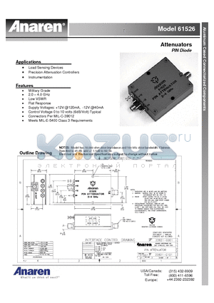 61526 datasheet - Attenuators PIN Diode