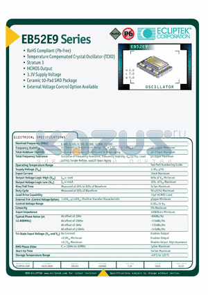 EB52E9 datasheet - OSCILLATOR