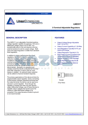 LND317 datasheet - 3-Terminal Adjustable Regulators