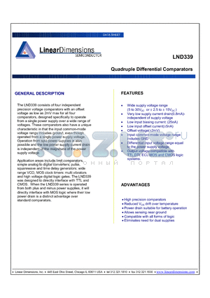 LND339 datasheet - Quadruple Differential Comparators