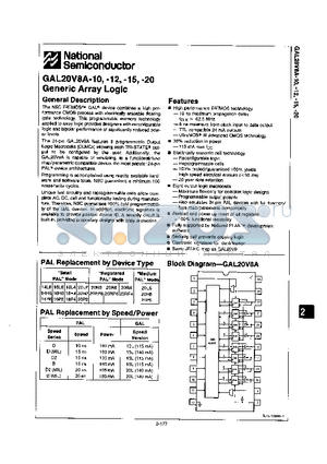 GAL20V8A-15LJC datasheet - Generic Array Logic