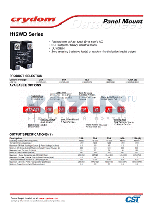 H12WD4825FPGH-10 datasheet - H12WD Series