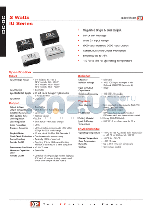 IU2405SA datasheet - DC-DC Power Supplies